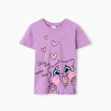 T -shirt for girls, lilac color, height 122 cm