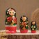 Nesting doll "mountain ash", black scarf, 3 puppet, 12 cm