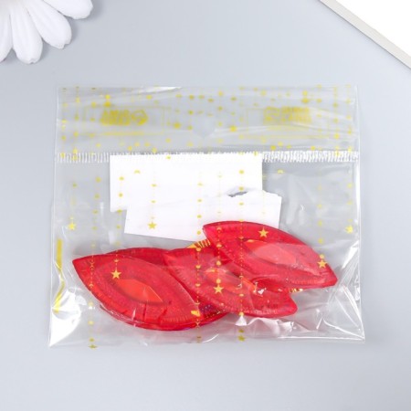 Decor for creativity Plastic "Eye" Holography Red set 6 pcs 2x5 cm-3