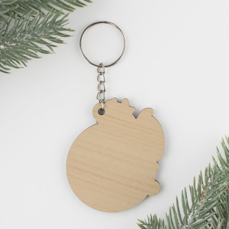 Wooden keychain "Fairytale New Year", 5.5 x 5.8 cm-1