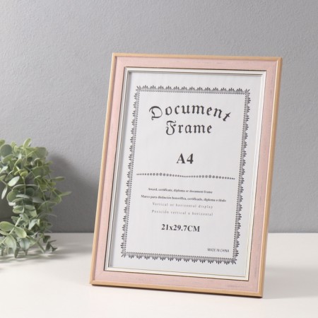 Photo frame Plastic A4 "Antik" pink with a white stripe 1.5x24.8x33.5 cm-1