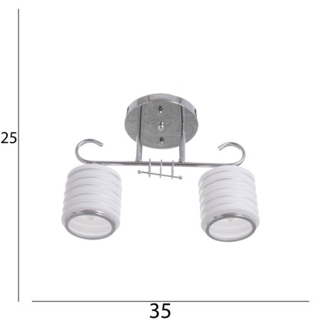 Aleta chandelier 2x40W E27 Chrome Model: 2800430-5
