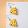 Earrings Assorted "Yummy" a piece of pizza, colored in silver