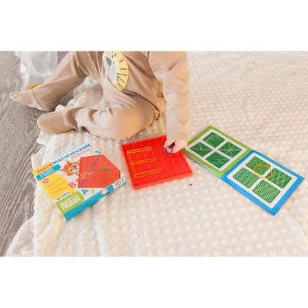 Geobord “Mathematical tablet: alphabet and numbers” with instructions according to the schemes, according to the Montessori method-3