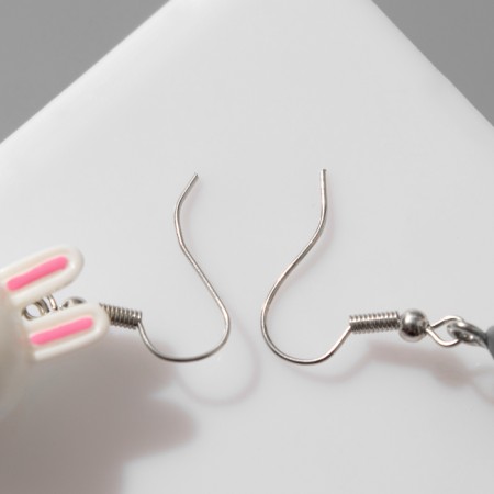 Earms with enamel "Yummy" bunny and carrot, color orange-white-1