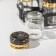 Glass spices on a stand on the magistro “black marble” stand, 6 pcs, black color
