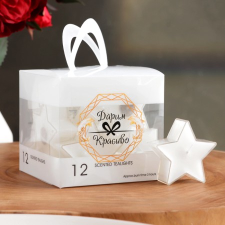 Set of candles in the sleeve "Star", 12 pcs, white-3