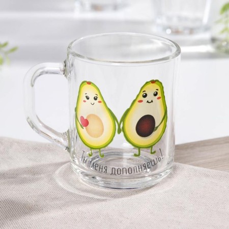A set of mugs "Avocado", 200 ml, 2 pcs, mix, in gift packaging-3