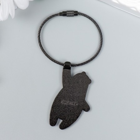 Trick Metal on the cable "White Bear with Print" Emal 5.6x3.2 cm-3