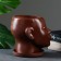 Pot - Organizer "Head" Brown, 1.3 l / 16x16x14cm