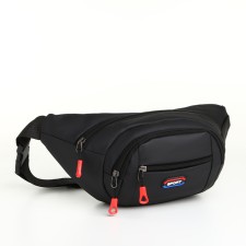 Lightning waist bag, 3 outer pockets, black color