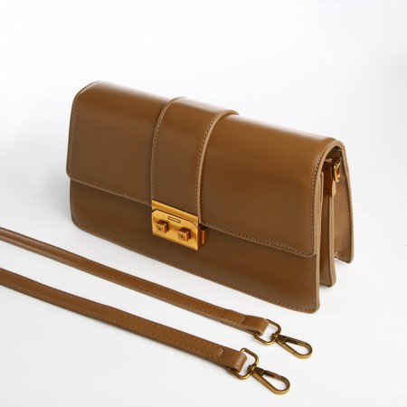 Female bag Textura, medium size, light brown color-7