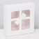Box for 4 sweets cutting down, "bow", white 12.5 x 12.5 x 3.5 cm