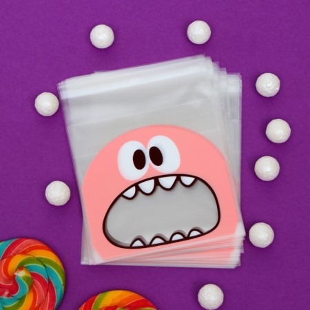 BOPP package with sticky tape, "monstrik", 10*10+3cm