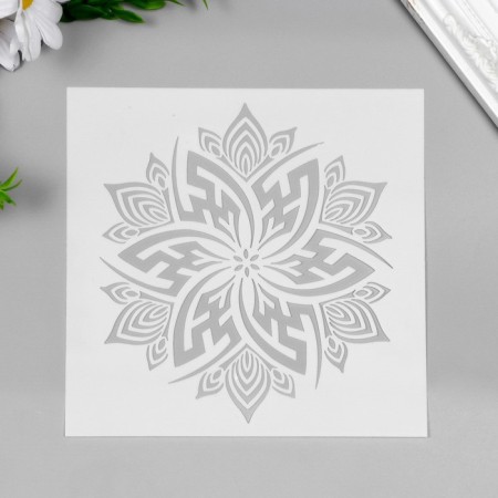 Stencil plastic "Geometric flower" 15x15 cm
