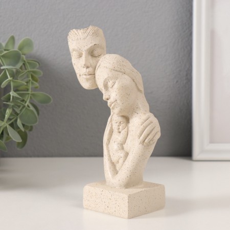 Souvenir Polystone Bust "Parents with the Baby" White in nettles 10x5x15.5 cm-3
