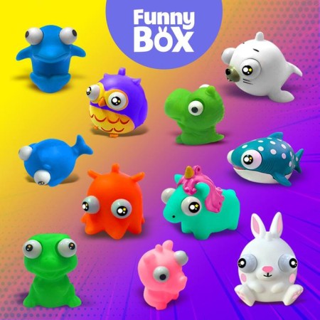 Game set of Funny Box "Beasts": card, figure, sheet of stickers-1