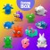 Game set of Funny Box "Beasts": card, figure, sheet of stickers