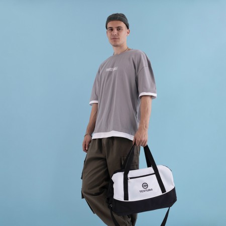 Sports bag, Textura, average size, black/white color-1