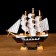 Souvenir Small Small Small "Pharaoh", black sides, cabins, 3 masts, white sails in stripes