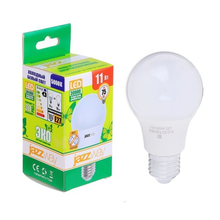 LED LED JAZZWAY, A60, E27, 11 W, 880 LM, 5000 K, PLED-ECO
