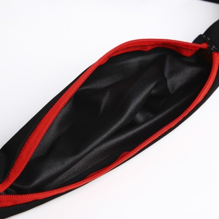 Waist bag for a zipper, black/red color-4