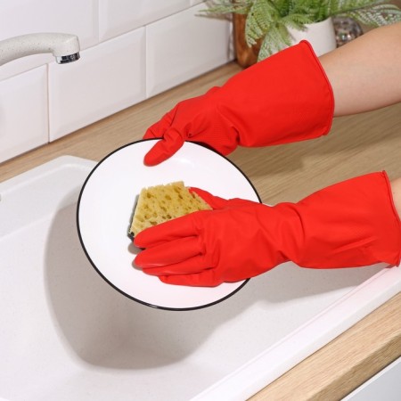 Gloves of household rubber shares, size S, 40 g, color mix-2