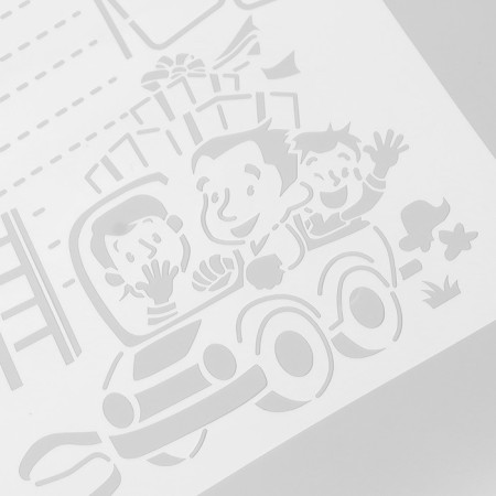 Talented children stencil with lines set of 8 pcs 27x38.3 cm-1