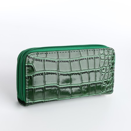 Women's wallet on lightning, green color-1