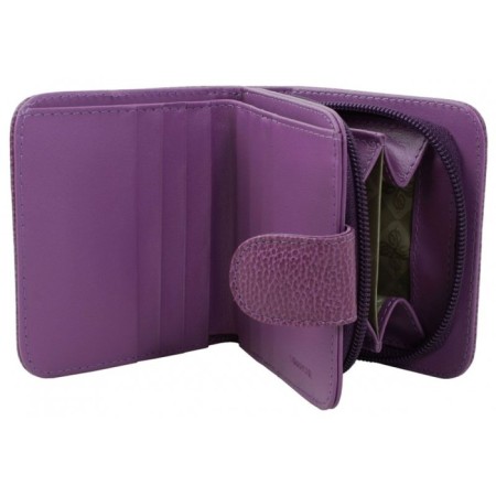 Purpur zipper purse, matte leather, purple color-1