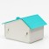Rodent House Collective "Nora" 9 x 13 x 10, white with a turquoise roof