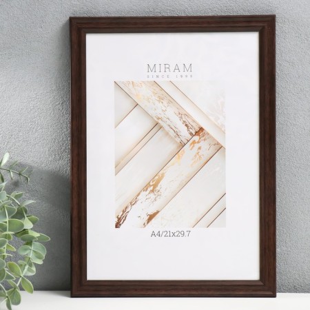 Photo frame Plastic "Mira" 21x29.7 cm, (A4) brown (plastic screen)