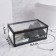 Organizer for storage, 1 section, with a lid, glass, with a mirror base, 14.5 × 8.5 cm, the color is transparent/black