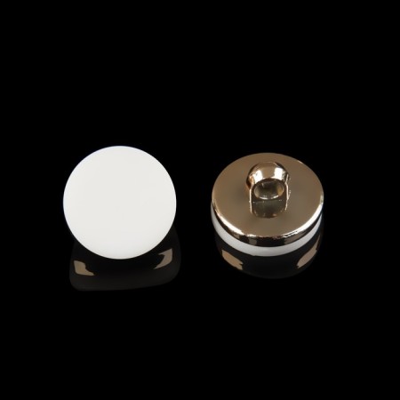 A set of plastic buttons on the leg, d = 15 mm, 10 pcs, matte, white/gold color-2