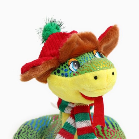 Soft toy "Snake", in a hat ear and a scarf, 15 cm-5