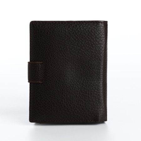 Male purse on magnet 3 in 1, department for auto documents, passports, brown color-1