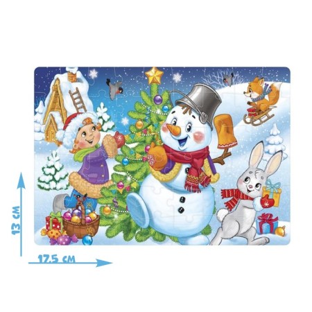 Children's puzzle "Funny snowman", 54 elements-1