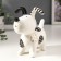 Souvenir ceramics "puppy in pars" white-black with gold 12.8x8.5x13.5 cm