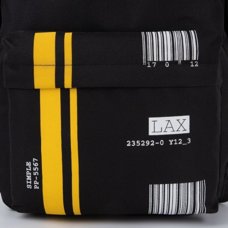 Backpack school youth "barcode", 33x13x37 cm, lightning department, outer pocket, black color-4