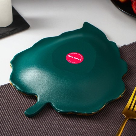 Fruit dish of the Dilan "Tropical Leaf", 26 × 20.5 cm, green color-2