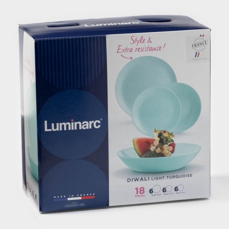 Dining Luminarc Diwali Turquoise, D = 25/20/19 cm, glass -ceramic, turquoise-6