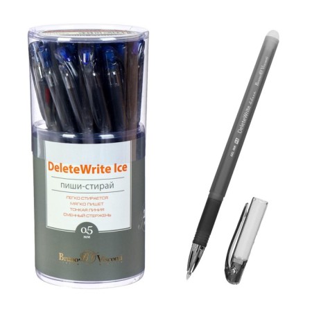 Gel pen with erased ink Deletewrite Ice, 0.5 mm, blue ink, matte case Silk Touch