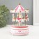 Souvenir Plastic Mechanical "Carousel - Horses" white -pink 10.5x10.5x17.5 cm 10459