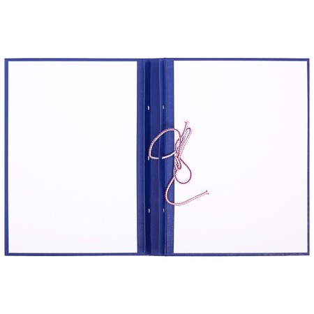 Folder for thesis (without inscription), boumville, scallops/suture, without paper, blue color (capacity up to 300 sheets)-2