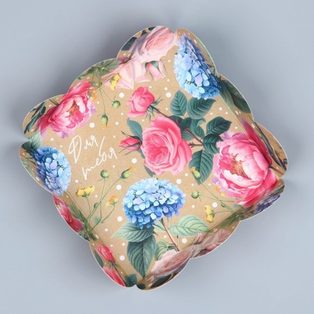 Cookie box, confectionery packaging with PVC lid, “for you”, 10.5 x 10.5 x 3 cm-4