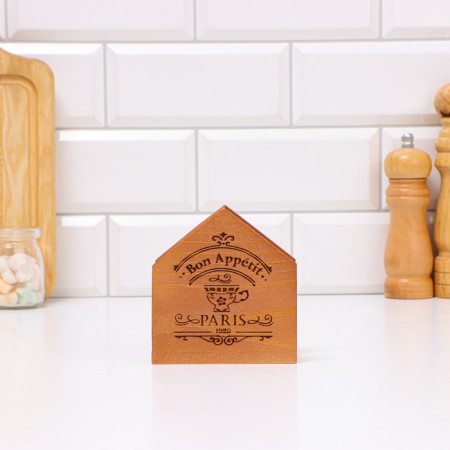 Bon Appetit napkin, 10 x 5 x 10.5cm, wood, oak,-3