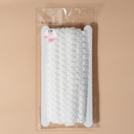 Glass for straps, openwork, 15 mm, 10 ± 0.5 m, white color-1