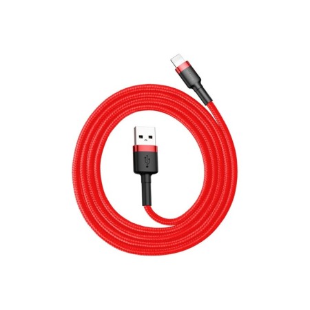 Baseus cable, Lightning - USB, 2.4 A, PVC braid, 1 m, black and red-5
