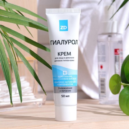 Facial cream and neckline with hyaluronic acid "Hyalurol ZD", 50 ml-1