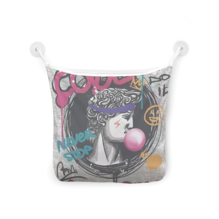 Organizer in a bath on suction cups "Graffiti David", for storing toys and trifles, size 33x39 cm-2